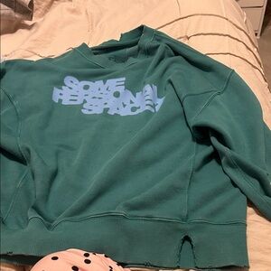 American Eagle Outfitters Teal Crew Neck Sweater